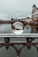  Lens ball on railing photo