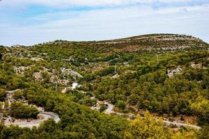 Aerial photo of green countryside