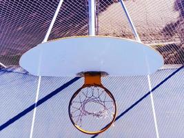 Top view of basketball hoop during day photo