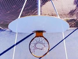 Top view of basketball hoop during day photo