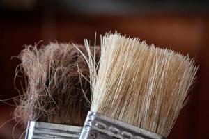 Close up coffee grinder brush  photo