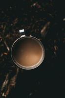 Flat lay photography of coffee photo