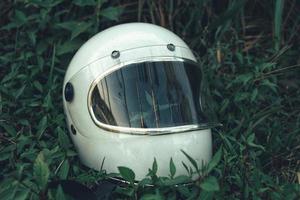 White helmet in grass photo