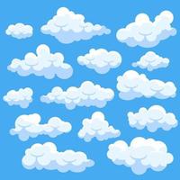 conjunto de nubes de dibujos animados vector