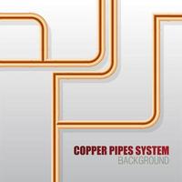 Copper pipes system vector