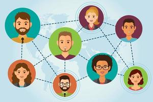 Connecting people avatars vector