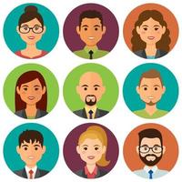 Business people round avatars vector