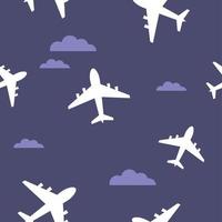 Airplane seamless pattern vector