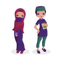 colección de pareja musulmana hombre y mujer vector