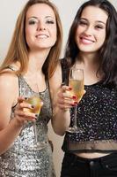Party girls with champagne photo
