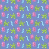 Virus, bacteria and microbes pattern background  vector