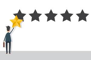 Businessman in suit give a 1 star review vector