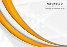 Banner with yellow curved shape on white abstract background vector