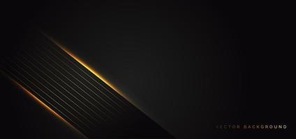 Dark banner with golden light detail in a luxury style background vector