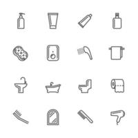 A set of bathroom signs and icons vector