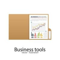 carpeta de negocios con gráficos vector