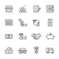 Pawn shop icon set vector