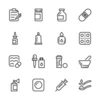 Medication and drugs icon set vector