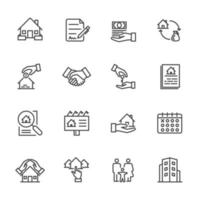 Real estate and house insurance icon set vector