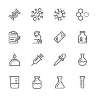 Laboratory equipment icon set vector