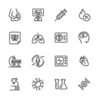 Medical care and health check up pictogram icon set vector