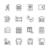 Traveler and Backpacker icon pack vector