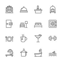 Hotel services and travelling icon set vector