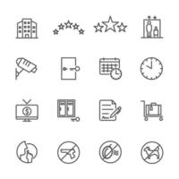 colección de iconos de servicios de hotel vector