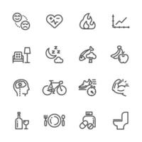 Health care and positive lifestyle icon set vector