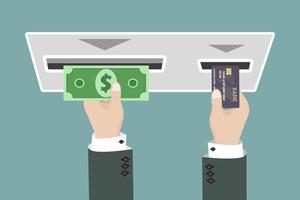 ATM terminal usage concept vector