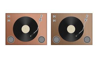 Analog record player isolated vector