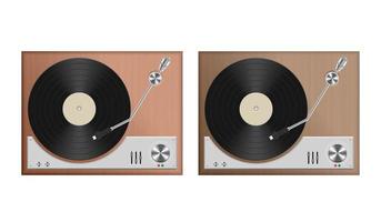 Set of vintage record player  vector