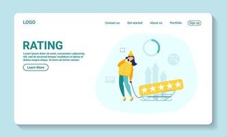Landing Page Template of Customer Reviews vector