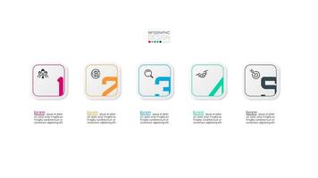 Five boxes square with rounded corners  vector