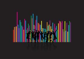 Silhouettes of people dancing vector