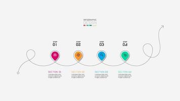 líneas de 4 pasos utilizados para la presentación vector