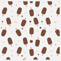 Hand Drawn Chocolate Ice Creams Pattern vector