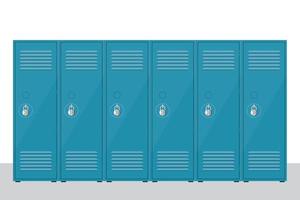 Collection of metal school locker isolated  vector