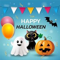 feliz halloween banner antecedentes vector