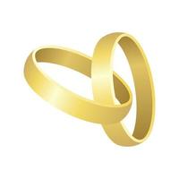 Two wedding rings isolated vector