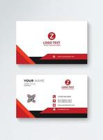 Red Black and White Business Card Template vector