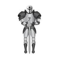 Metal knight armour isolated