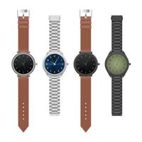 Set of realistic wristwatch isolated vector