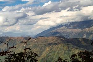 Cloudy sky and mountains photo