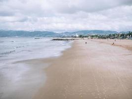 Waves crashing shore  photo