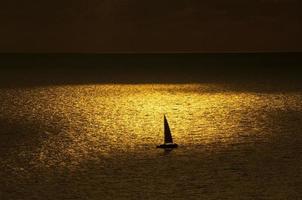 Golden sea at sunset
