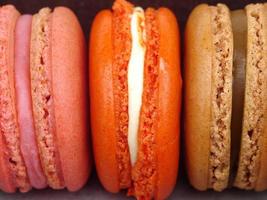 Sweet and colourful french macaroons photo