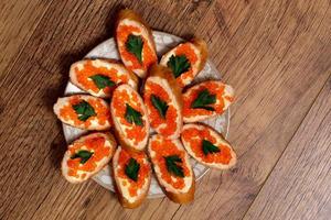 Sandwiches With Red Caviar photo