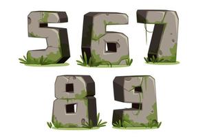 Jungle font numbers, part 2 vector