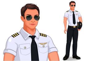 piloto masculino de pie vector